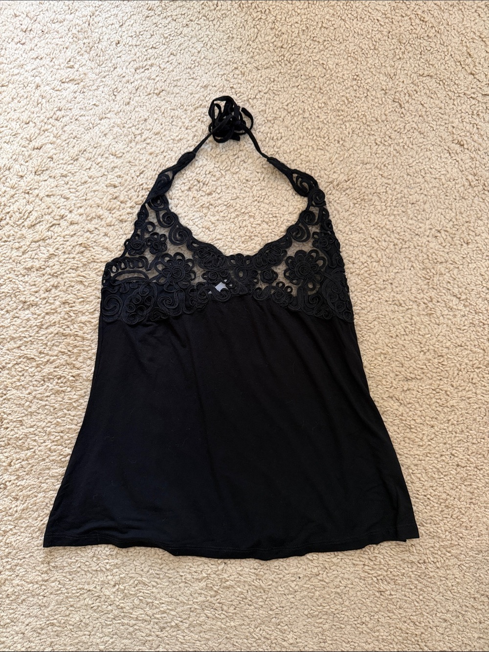 Brandy melville black lace halter top